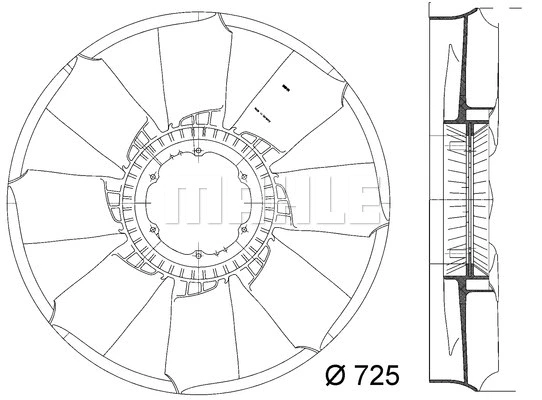 Fan Wheel, engine cooling (WG2180947)
