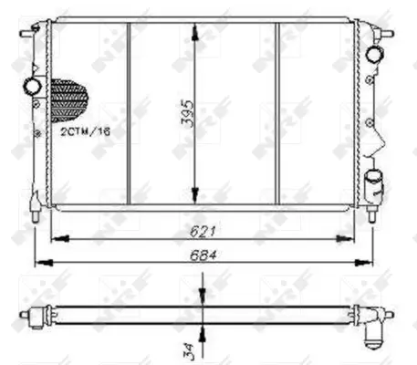 Radiator, engine cooling (WG1722855)