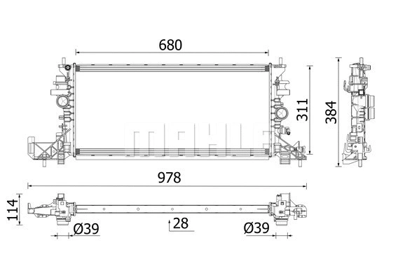 Radiator, engine cooling (WG2204740)