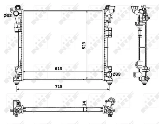Radiator, engine cooling (WG1722700)