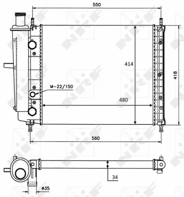 Radiator, engine cooling (WG1723104)