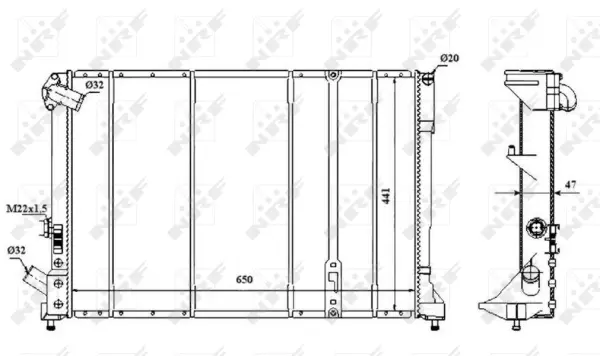 Radiator, engine cooling (WG1723116)