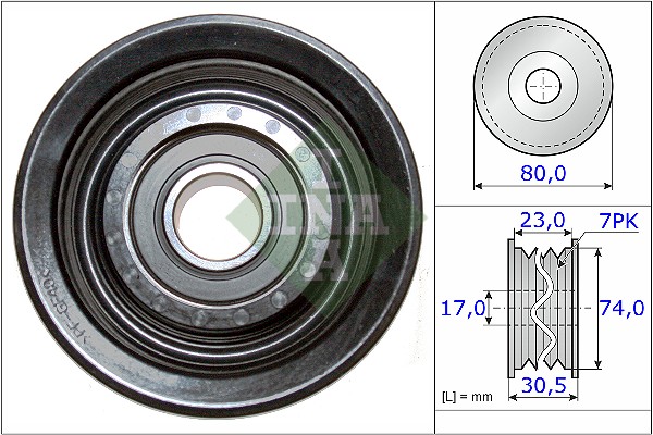 Deflection/Guide Pulley, V-ribbed belt (WG1253083)