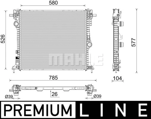 Radiator, engine cooling (WG2183360)