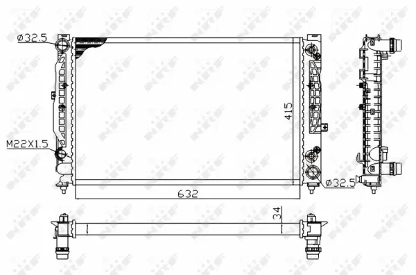 Radiator, engine cooling (WG1721699)