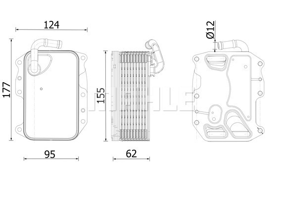Oil Cooler, engine oil (WG2224702)