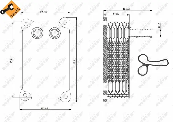 Oil Cooler, engine oil (WG1720035)