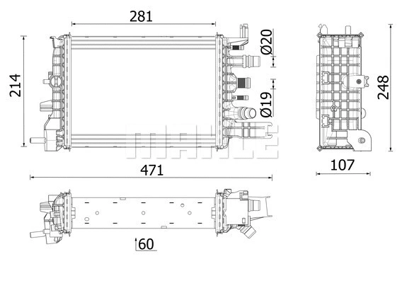 Radiator, engine cooling (WG2193158)