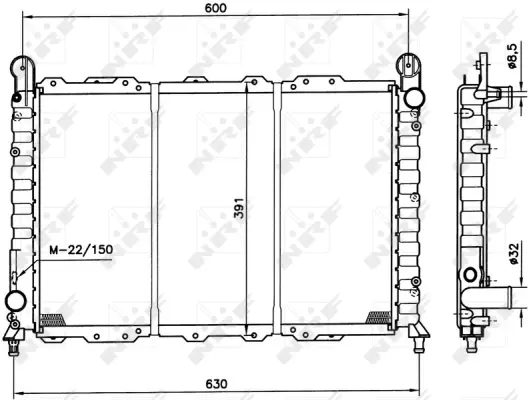 Radiator, engine cooling (WG1723597)