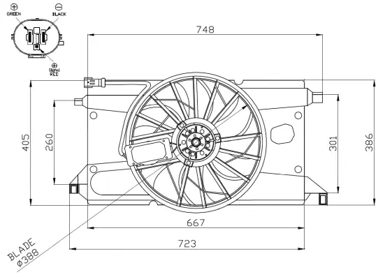 Fan, engine cooling (WG2161781)