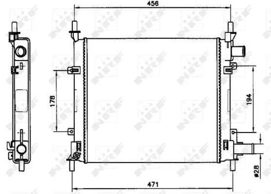 Radiator, engine cooling (WG1722845)