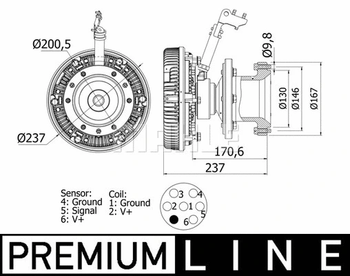 Clutch, radiator fan (WG2180272)