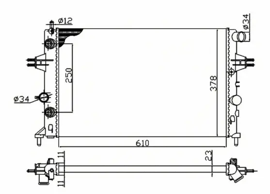 Radiator, engine cooling (WG1721382)
