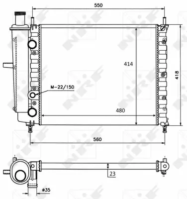 Radiator, engine cooling (WG1723105)