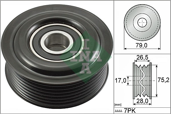 Deflection/Guide Pulley, V-ribbed belt (WG1710112)