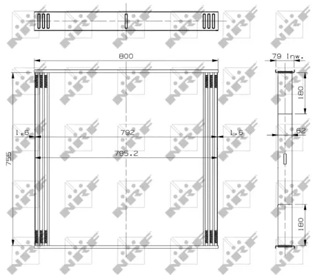 Radiator Core, charge air cooler (WG1734277)