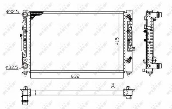 Radiator, engine cooling (WG1721931)