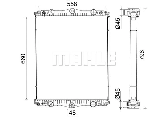 Radiator, engine cooling (WG2183355)