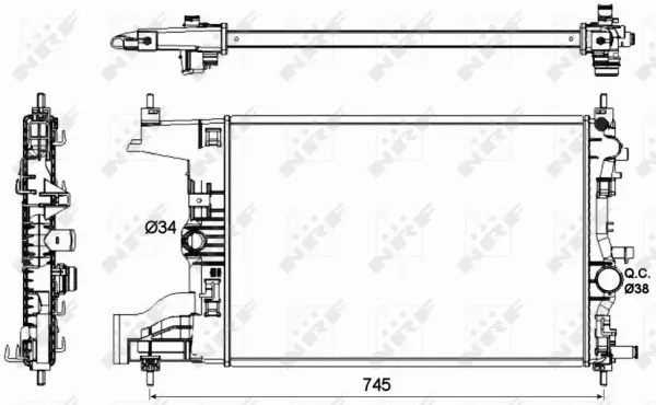 Radiator, engine cooling (WG1722084)