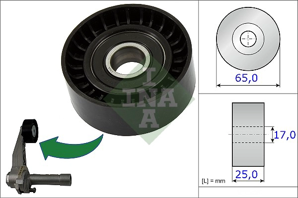Tensioner Pulley, V-ribbed belt (WG1252659)