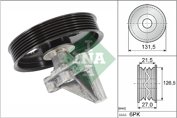 Deflection/Guide Pulley, V-ribbed belt (WG1252903)