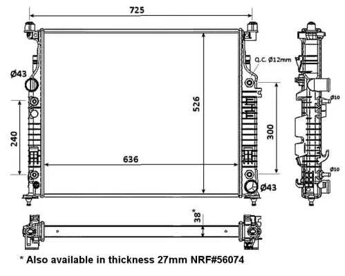 Radiator, engine cooling (WG1722734)