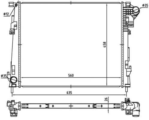 Radiator, engine cooling (WG1722770)