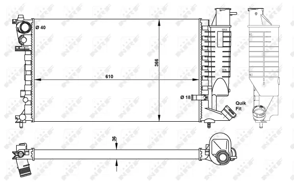Radiator, engine cooling (WG1721284)