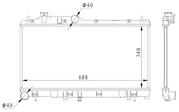 Radiator, engine cooling (WG1723643)
