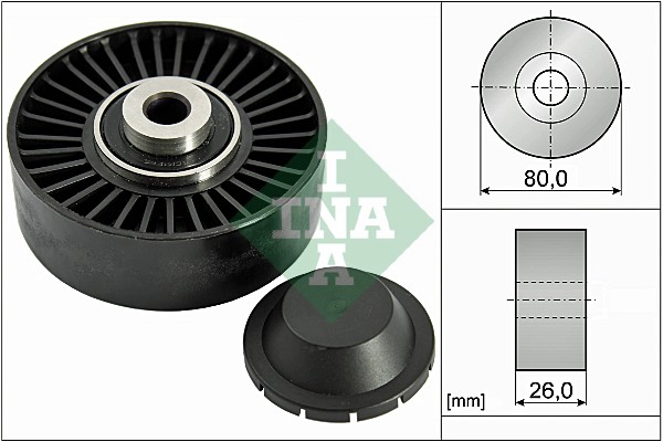 Deflection/Guide Pulley, V-ribbed belt (WG1252916)
