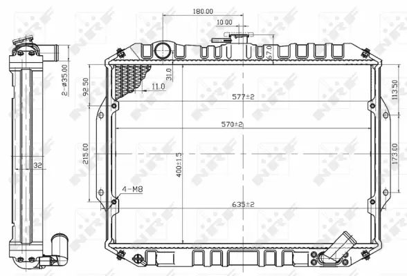 Radiator, engine cooling (WG1721229)