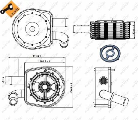 Oil Cooler, engine oil (WG1720038)