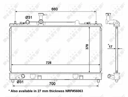 Radiator, engine cooling (WG1722292)