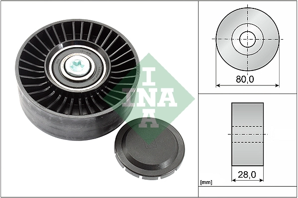 Deflection/Guide Pulley, V-ribbed belt (WG1253036)
