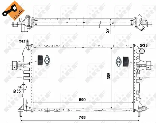 Radiator, engine cooling (WG1723304)