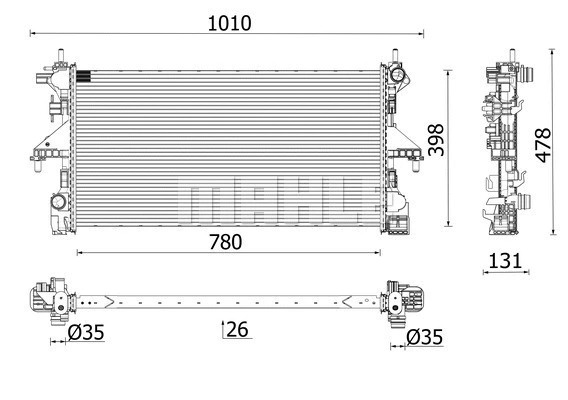 Radiator, engine cooling (WG2193157)