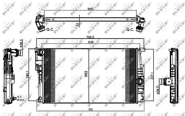 Radiator, engine cooling
