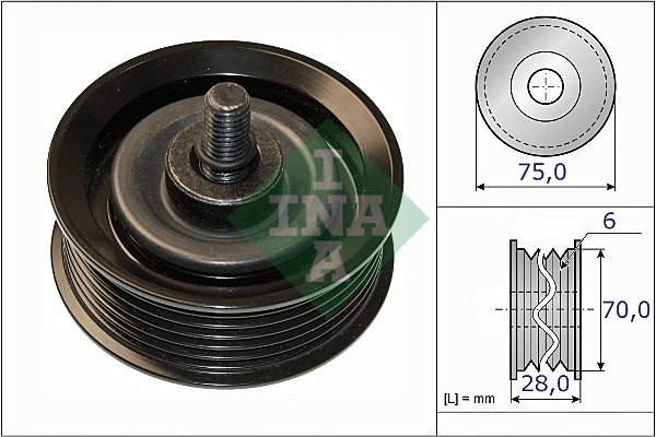 Deflection/Guide Pulley, V-ribbed belt (WG1253152)