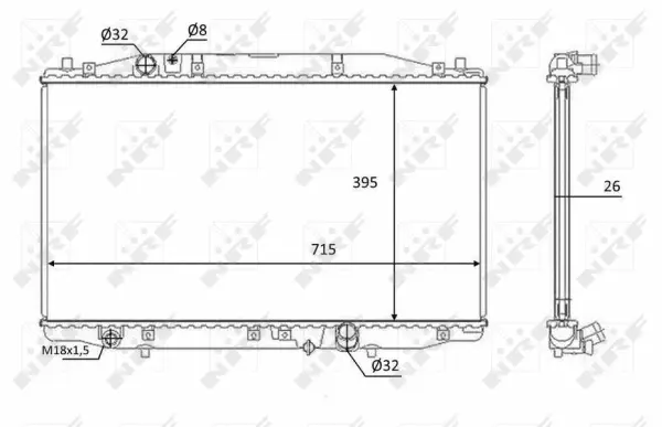 Radiator, engine cooling (WG1723402)