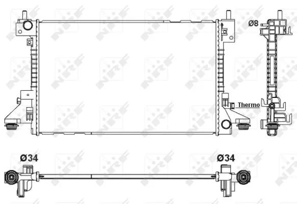 Radiator, engine cooling (WG1722096)