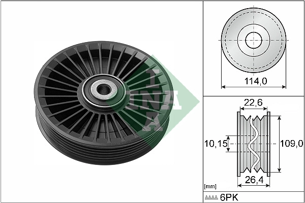 Deflection/Guide Pulley, V-ribbed belt (WG1252734)