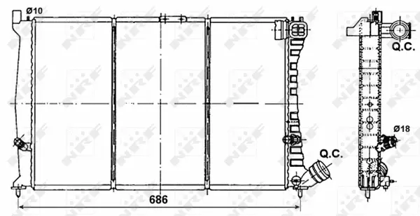 Radiator, engine cooling (WG1722025)