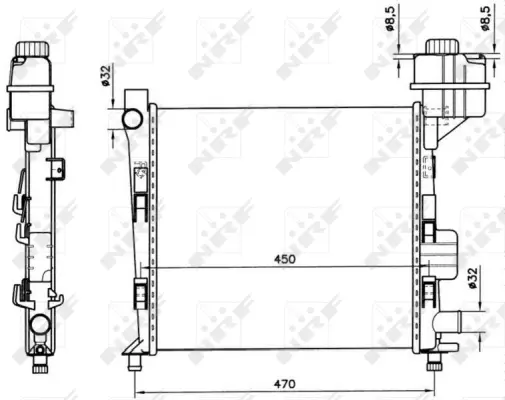 Radiator, engine cooling (WG1723231)