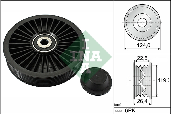 Deflection/Guide Pulley, V-ribbed belt (WG1252833)