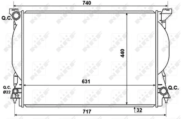 Radiator, engine cooling (WG1722762)