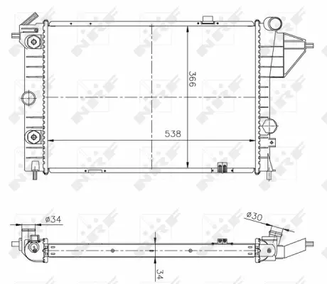 Radiator, engine cooling (WG1721617)