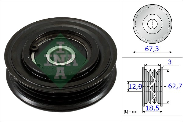 Tensioner Pulley, V-ribbed belt (WG1252657)