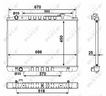 Radiator, engine cooling (WG1723369)