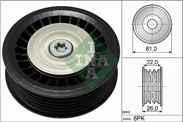 Deflection/Guide Pulley, V-ribbed belt (WG1253138)