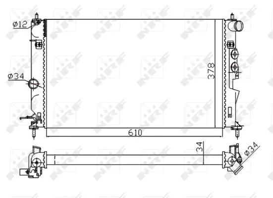 Radiator, engine cooling (WG1721384)